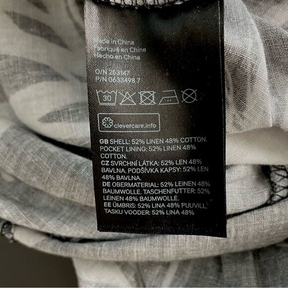 Anna Glover x H & M Floral Bee Print Linen Blend Jumpsuit Black White Size 6 - Picture 9 of 12